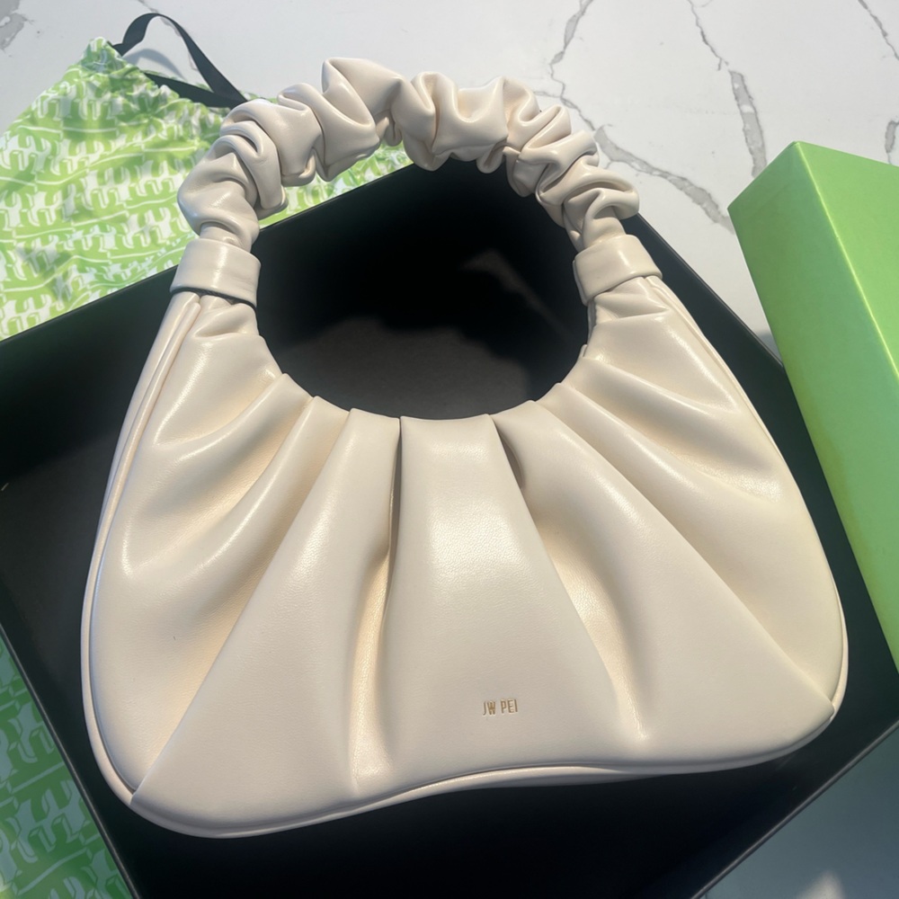 JW PEI Ivory Ruched Shoulder Bag